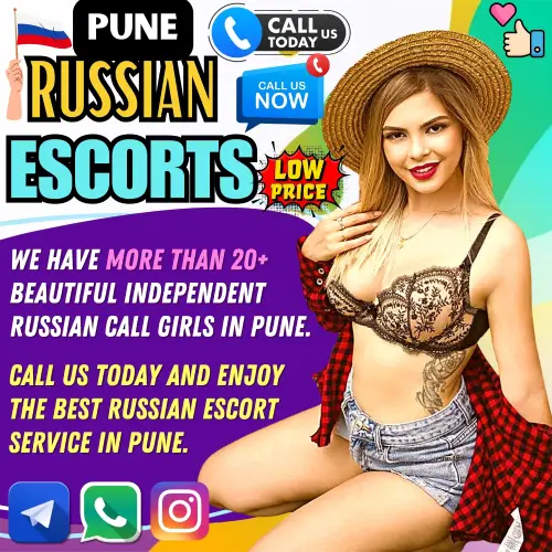 Banner Image with a Russian Girl title Pune Russian Escorts Services and wriiten on it Call us today and enjoy the best Russian escort service in Pune. Nobody gives a discount on Russian escorts.