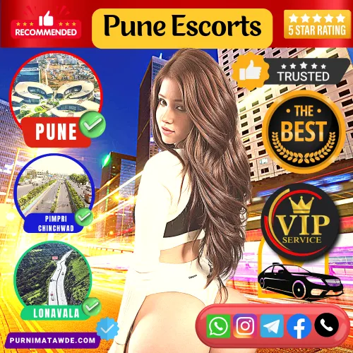 Purnima Tawde Pune Escorts Exclusive Gold Member Benefit and Offer-  Dipicting a Purnima Tawde Escorts Agencies Elite VIP Escorts Girl behind a Super Luxury Business Area in Pune. Banner Depicting 5 Star Rated, Top recommended, The Best Services, Luxury Pickup and Drop to Pune Airport, Services available all over Pune, Pimpri-Chinchwad and Lonavala. Book an appointment via Call, WhatsApp, Telegram, Instagram and Facebook.